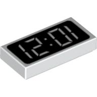 81268 fliese 1x2 bedruckt uhr zeit wecker lego