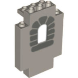 4444p01 lego burgelement 2x5x6 alt hellgrau mit muster