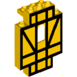 lego burgelement 2x5x6 gelb mit muster