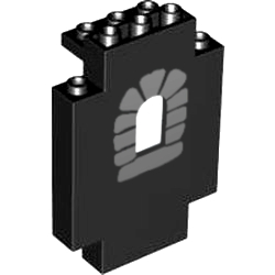 Lego burgelement 2x5x6 schwarz mit muster