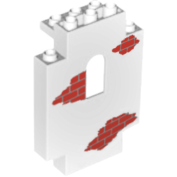 Lego burgelement 2x5x6 weiss mit muster