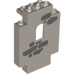 4444p02 lego burgelement 2x5x6 alt hellgrau mit muster