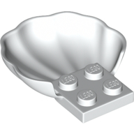 lego muschel mit 4 knopf farbe weiss