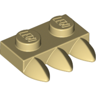 Classic Platte 1x2 mit 3 Zähnen