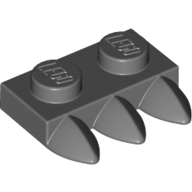 Classic Platte 1×2 mit 3 Zähnen