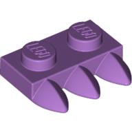 Classic Platte 1x2 mit 3 Zähnen