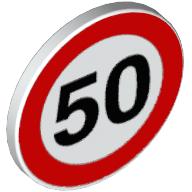 Classic Signalschild mit Clip (Geschwindigkeit)